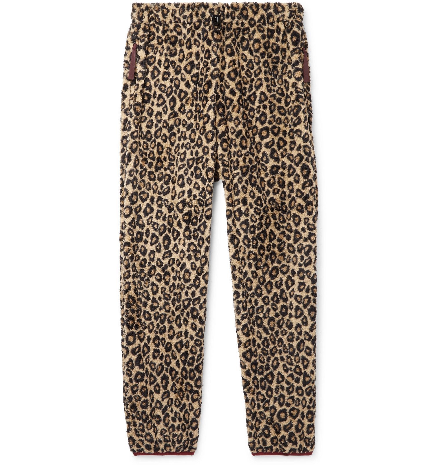 KAPITAL - Leopard-Print Fleece Drawstring Trousers - Animal print KAPITAL