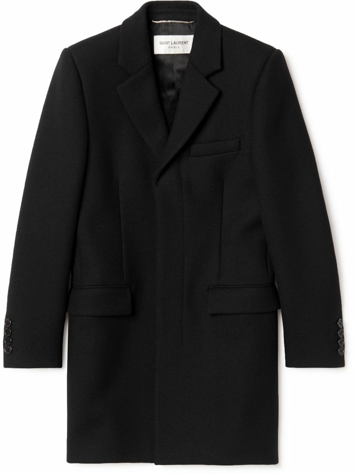 SAINT LAURENT - Slim-Fit Wool Coat - Black Saint Laurent