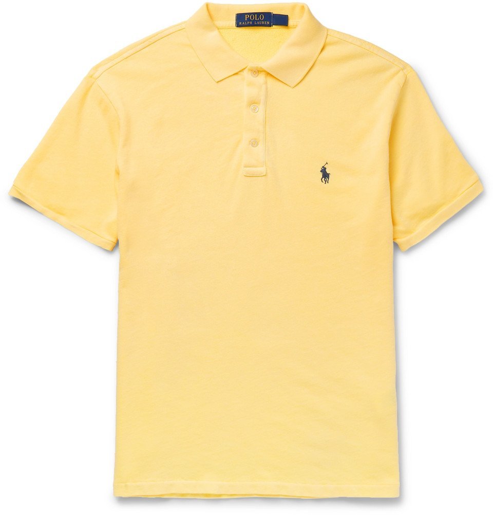 Polo Ralph Lauren - Slim-Fit Cotton-Terry Polo Shirt - Yellow Polo ...