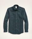 Brooks Brothers Men's Regent Regular-Fit Irish Linen Faded Tartan Shirt | Navy/Green