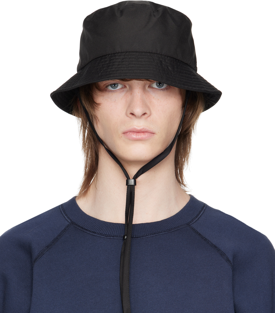Norse Projects Black Chin Strap Bucket Hat Norse Projects