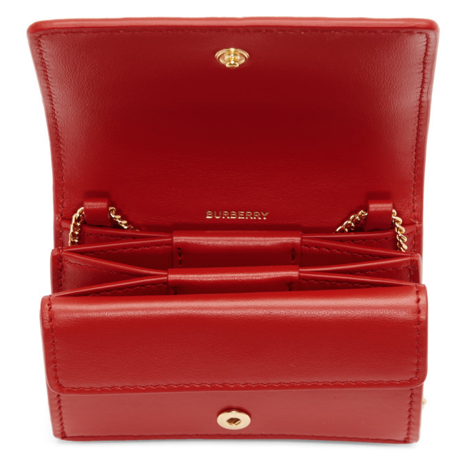 Burberry Red Quilted Monogram Card Case Bag Burberry
