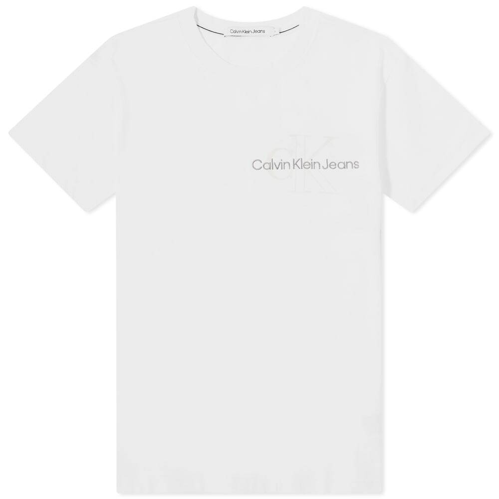 Calvin Klein Men's Two Tone Monogram Back Logo TShirt in Bright White