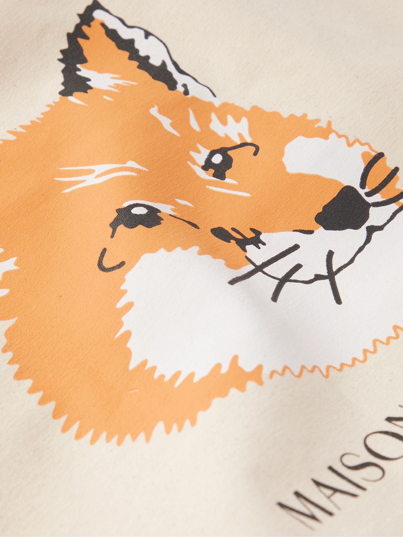 MAISON KITSUNÉ - Logo-Print Cotton-Canvas Tote Bag Maison Kitsune