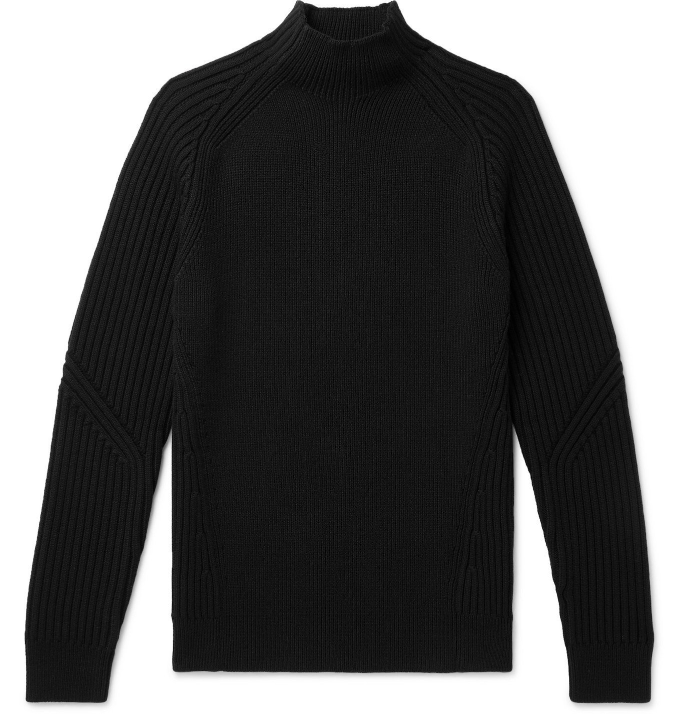 Dunhill - Ribbed Wool Mock-Neck Sweater - Black Dunhill