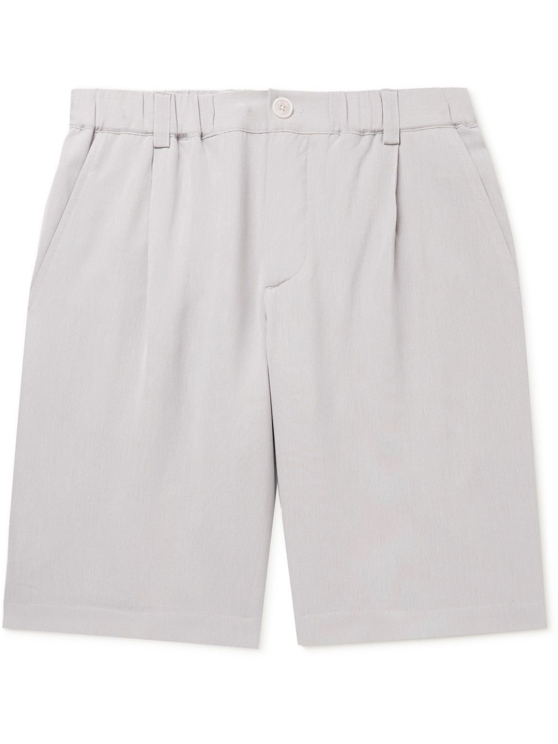 Jacquemus - Gelati Straight-Leg Pleated Woven Bermuda Shorts - Gray ...