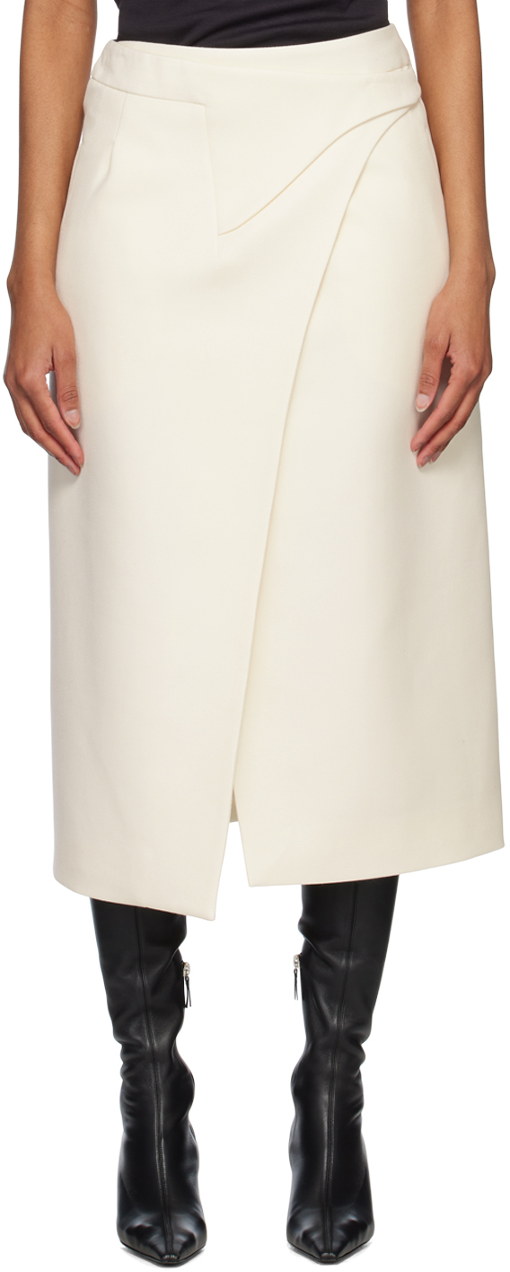WARDROBE.NYC OffWhite Wrap Midi Skirt WARDROBE.NYC