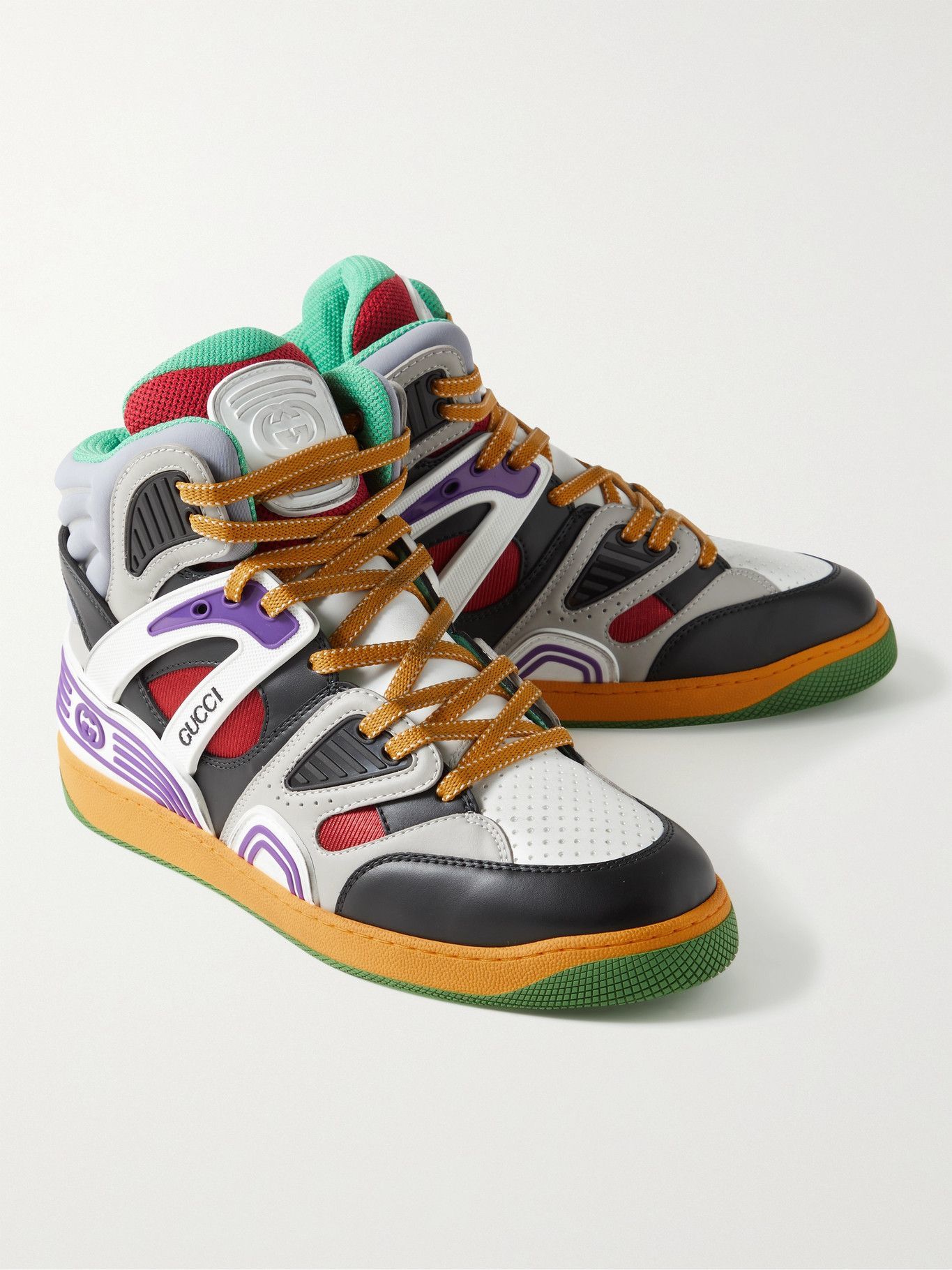 Gucci - Basket Rubber-Trimmed Demetra High-Top Sneakers - Multi Gucci