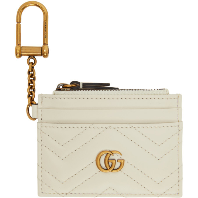 white gucci card holder