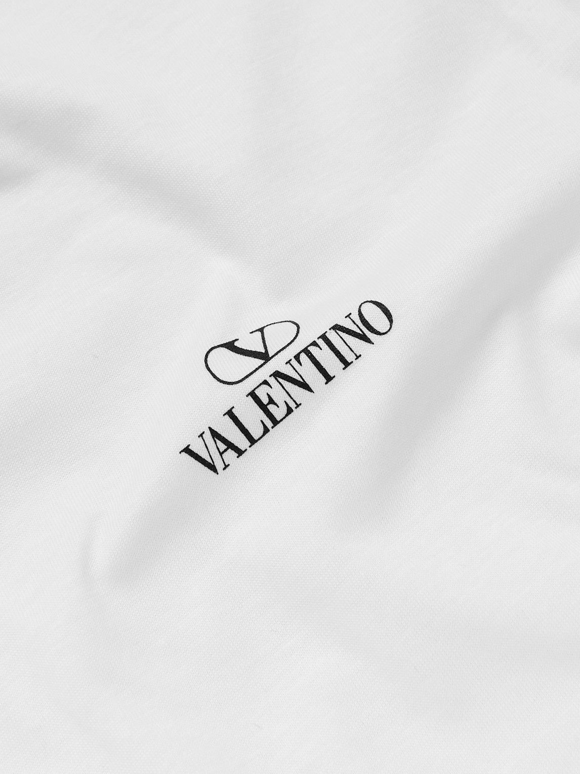 Valentino - Slim-Fit Logo-Print Cotton-Jersey T-Shirt - White Valentino