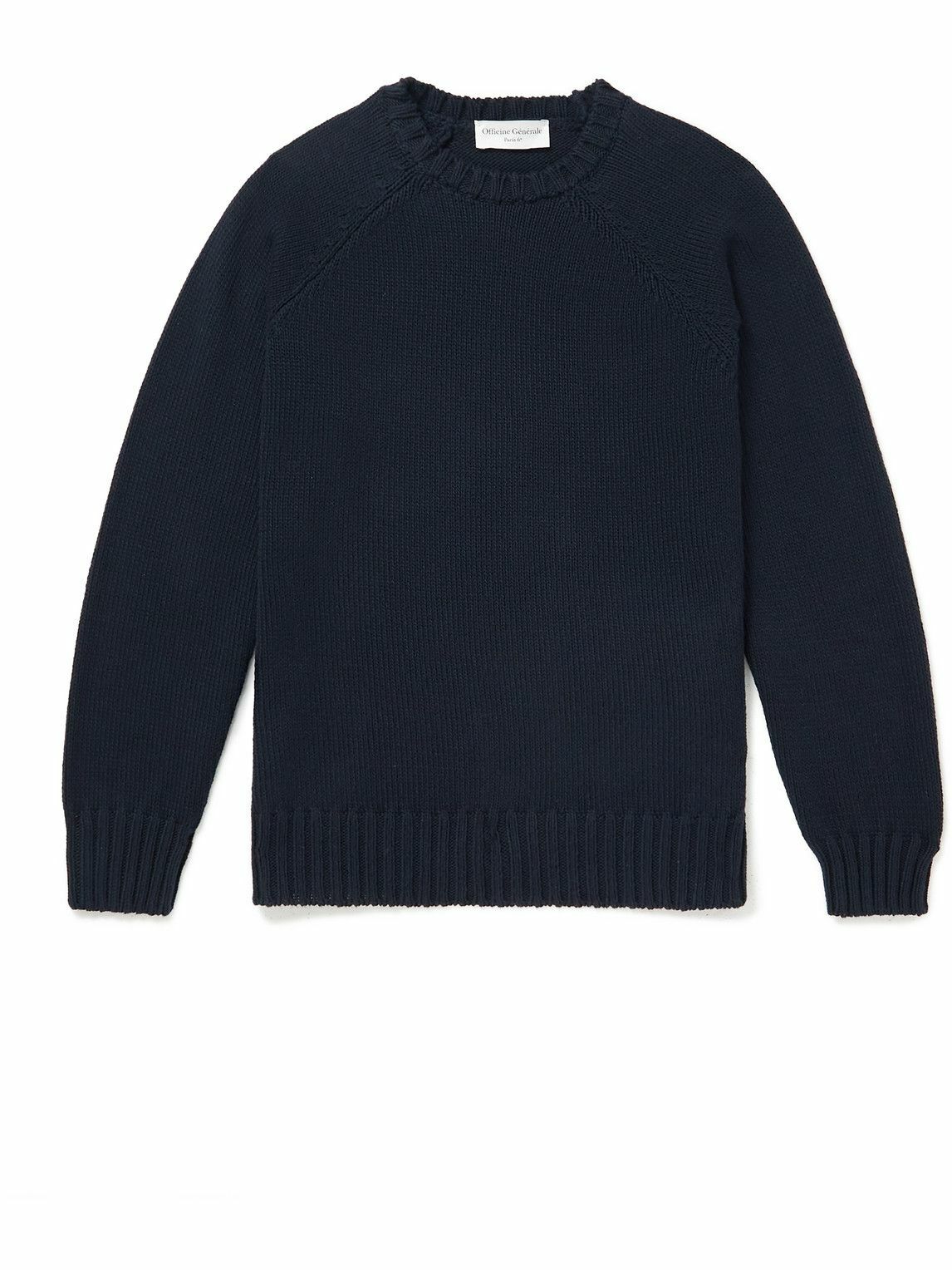 Officine Générale - Ray Ribbed Cotton Sweater - Blue Officine Generale