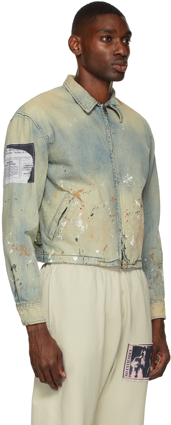 Mr. Saturday Blue Denim Paint Splatter Jacket Mr. Saturday