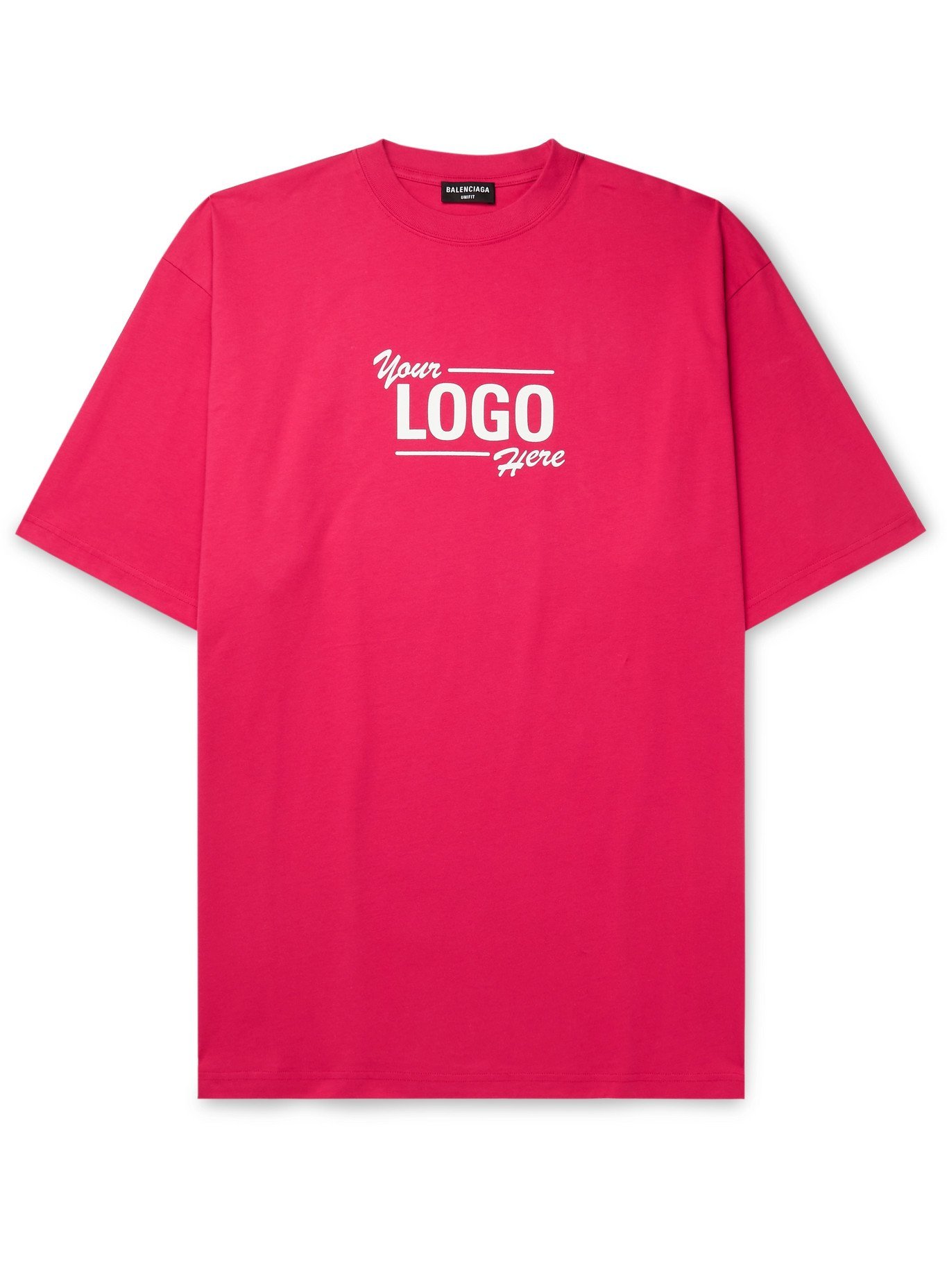 BALENCIAGA - Oversized Printed Cotton-Jersey T-Shirt - Pink Balenciaga