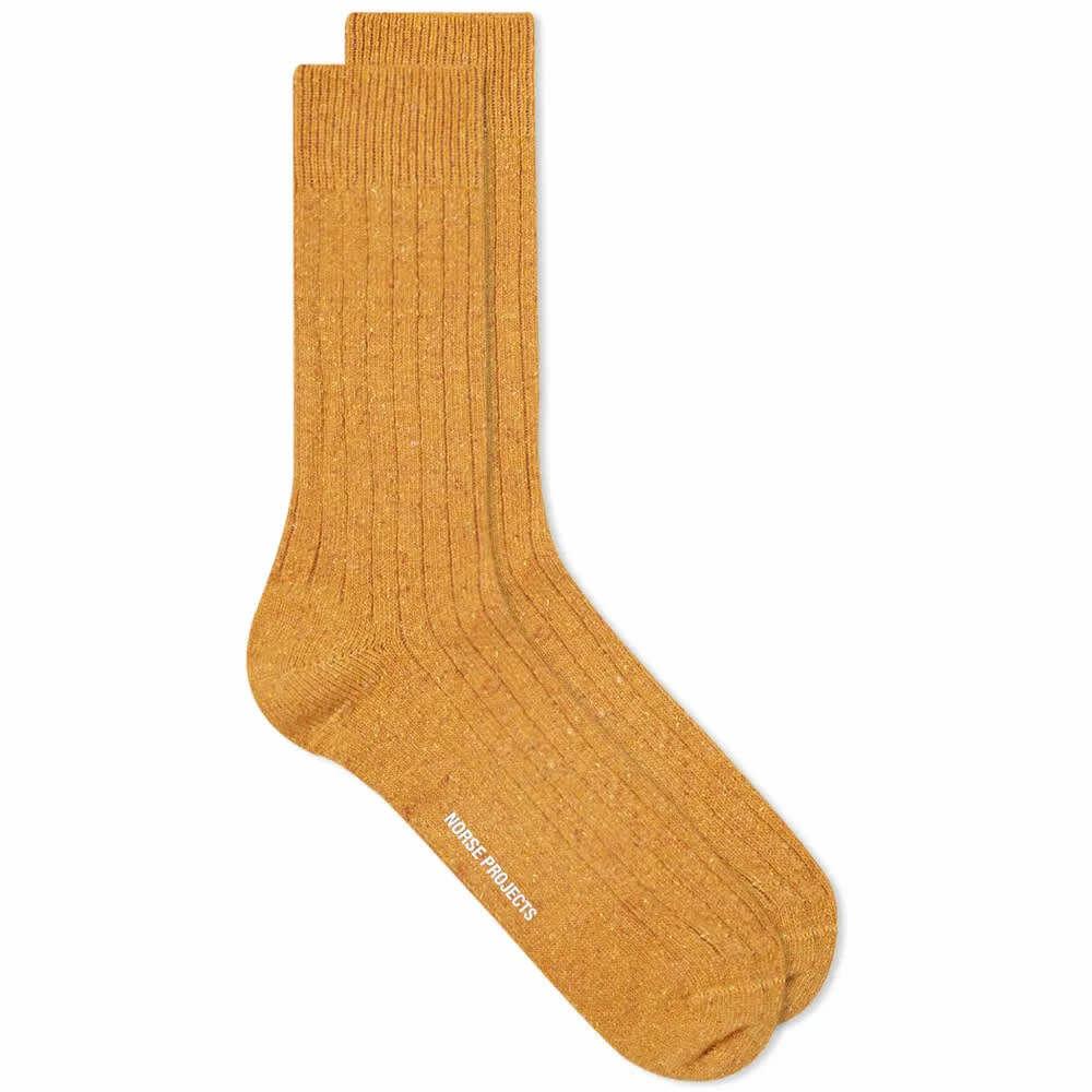 Norse Projects Men's Bjarki Neps Sock in Montpellier Yellow Norse Projects