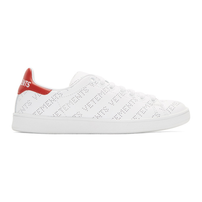 Red Perforated Logo Sneakers Vetements