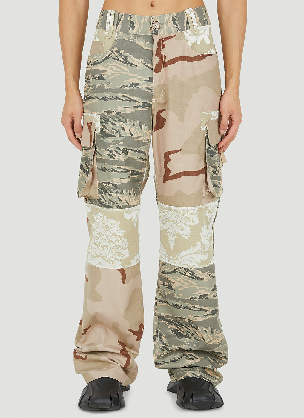 Patchwork Cargo Pants in Beige Marine Serre