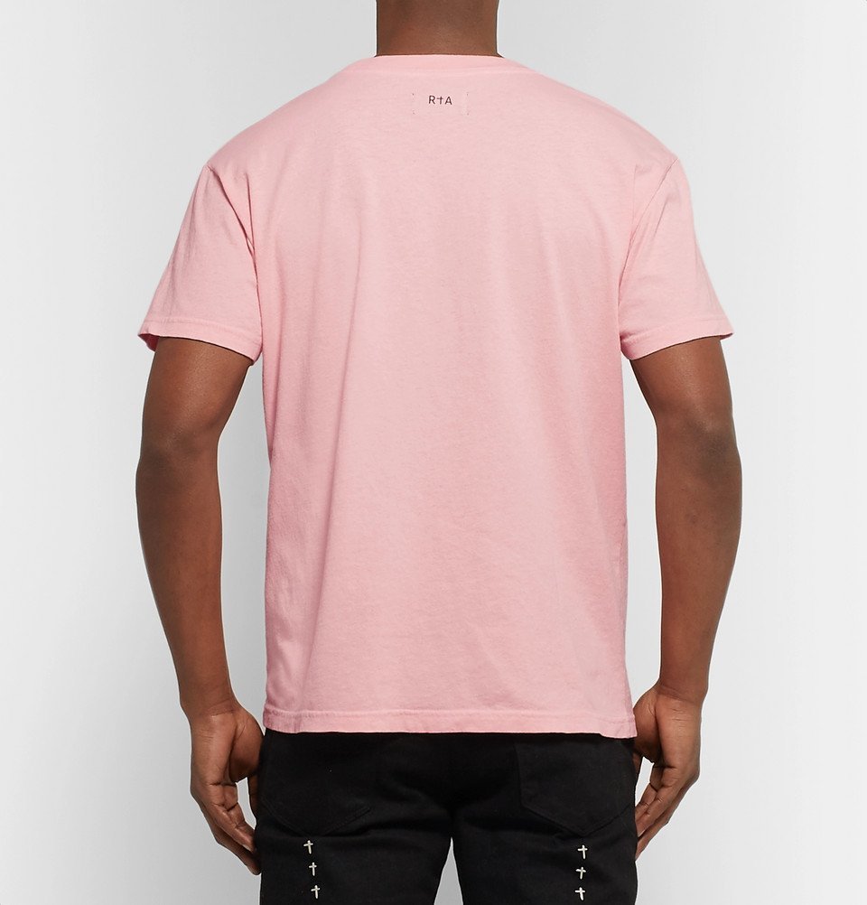 RtA - Printed Cotton-Jersey T-Shirt - Pink RtA