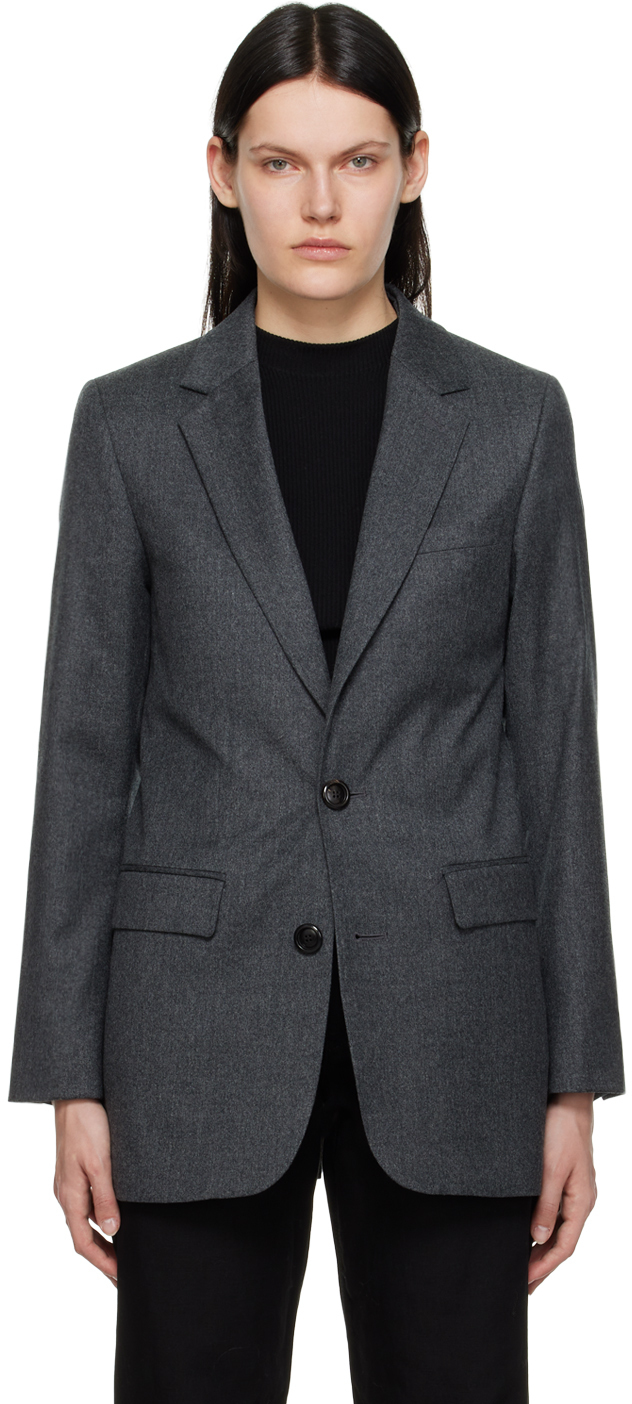 Two Button  women Blazer In Grey main image 0