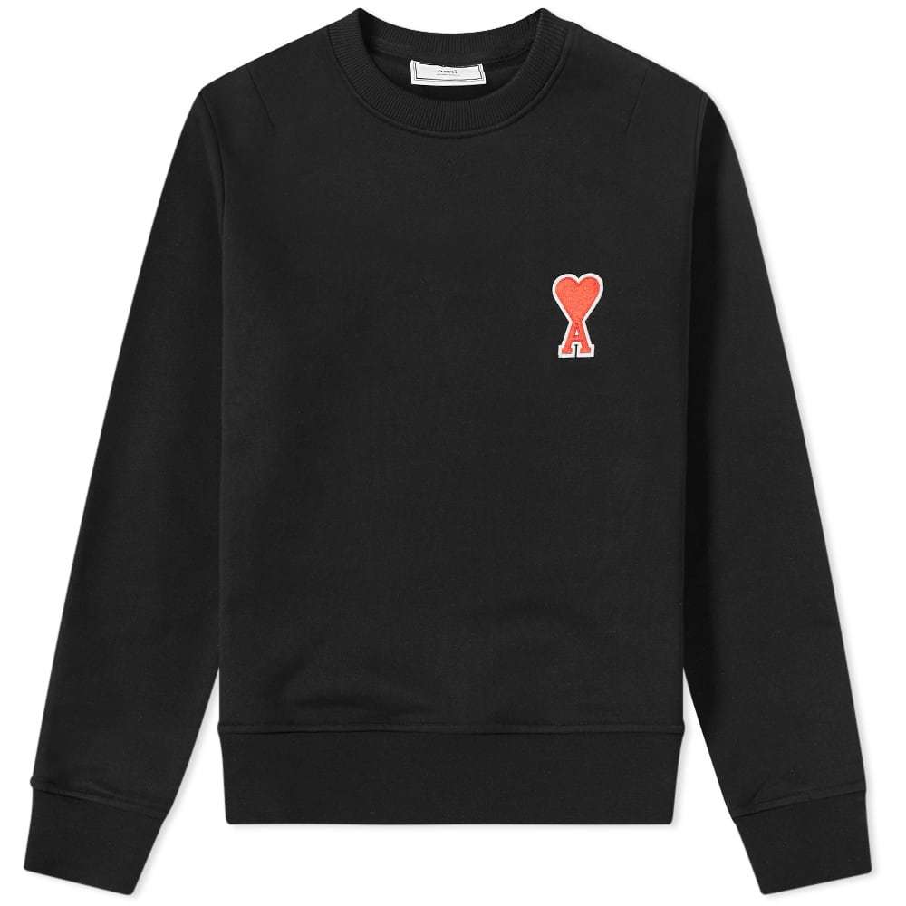 AMI Heart Patch Sweat Black AMI Alexandre Mattiussi