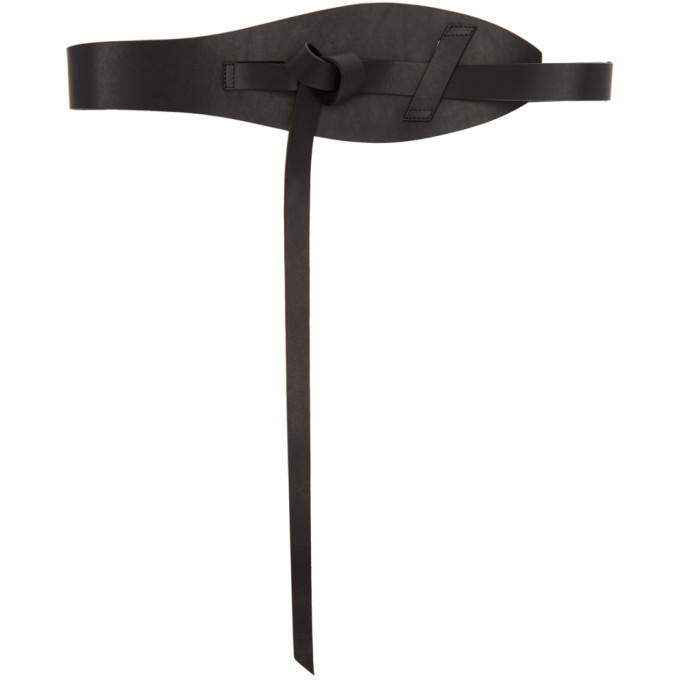 Ann Demeulemeester Black Leather Knot Belt Ann Demeulemeester
