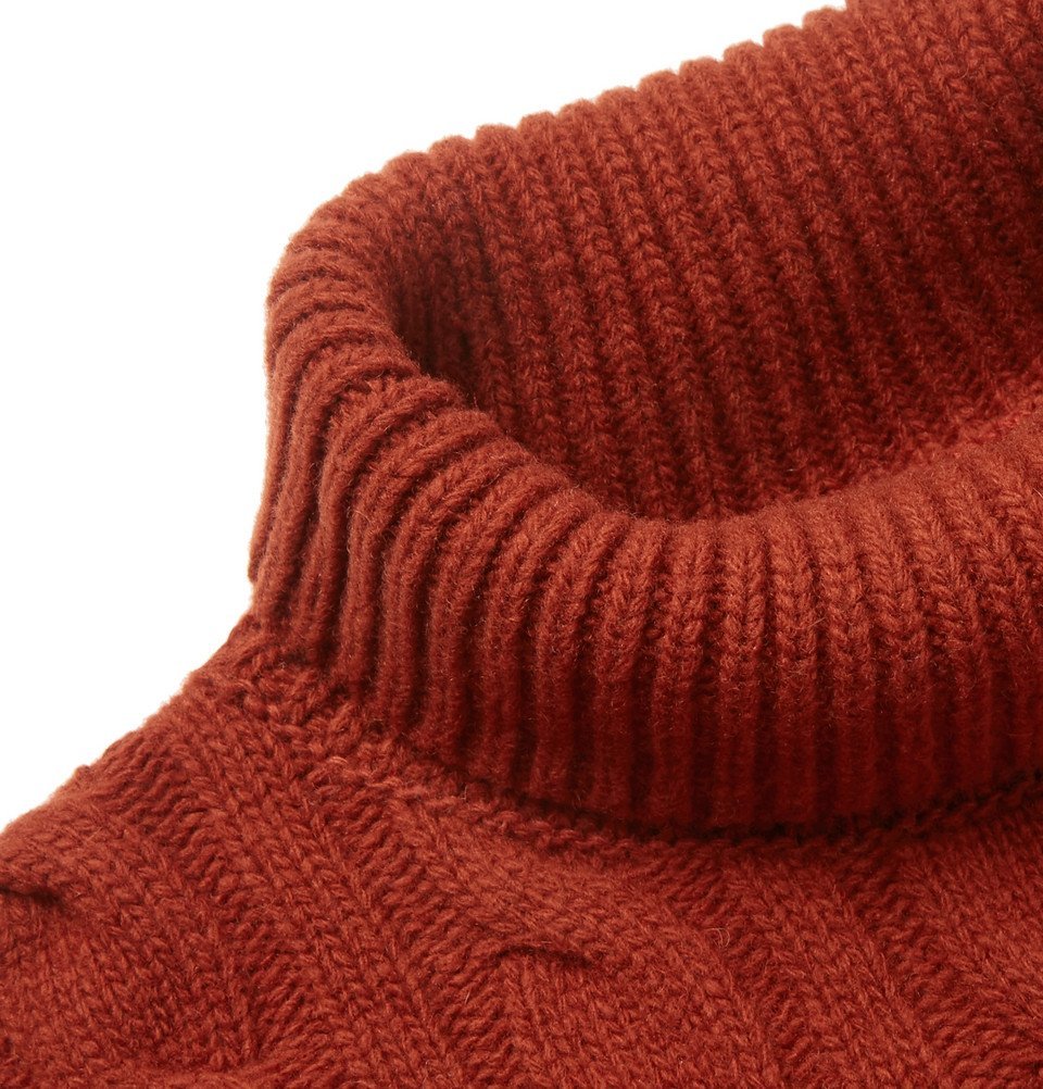 Oliver Spencer - Talbot Cable-Knit Wool Rollneck Sweater - Men - Orange