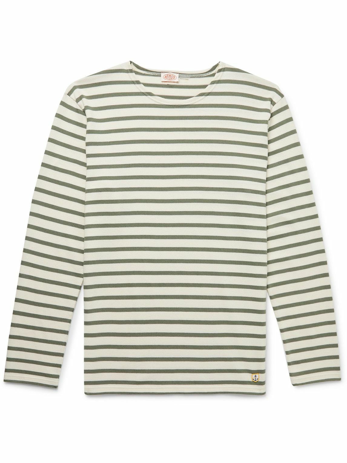 Photo: Armor Lux - Striped Cotton-Jersey T-Shirt - Green