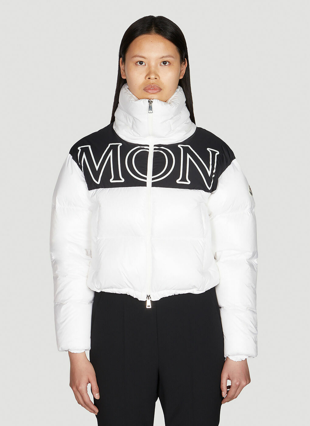 Gers Cropped Down Jacket in White Moncler