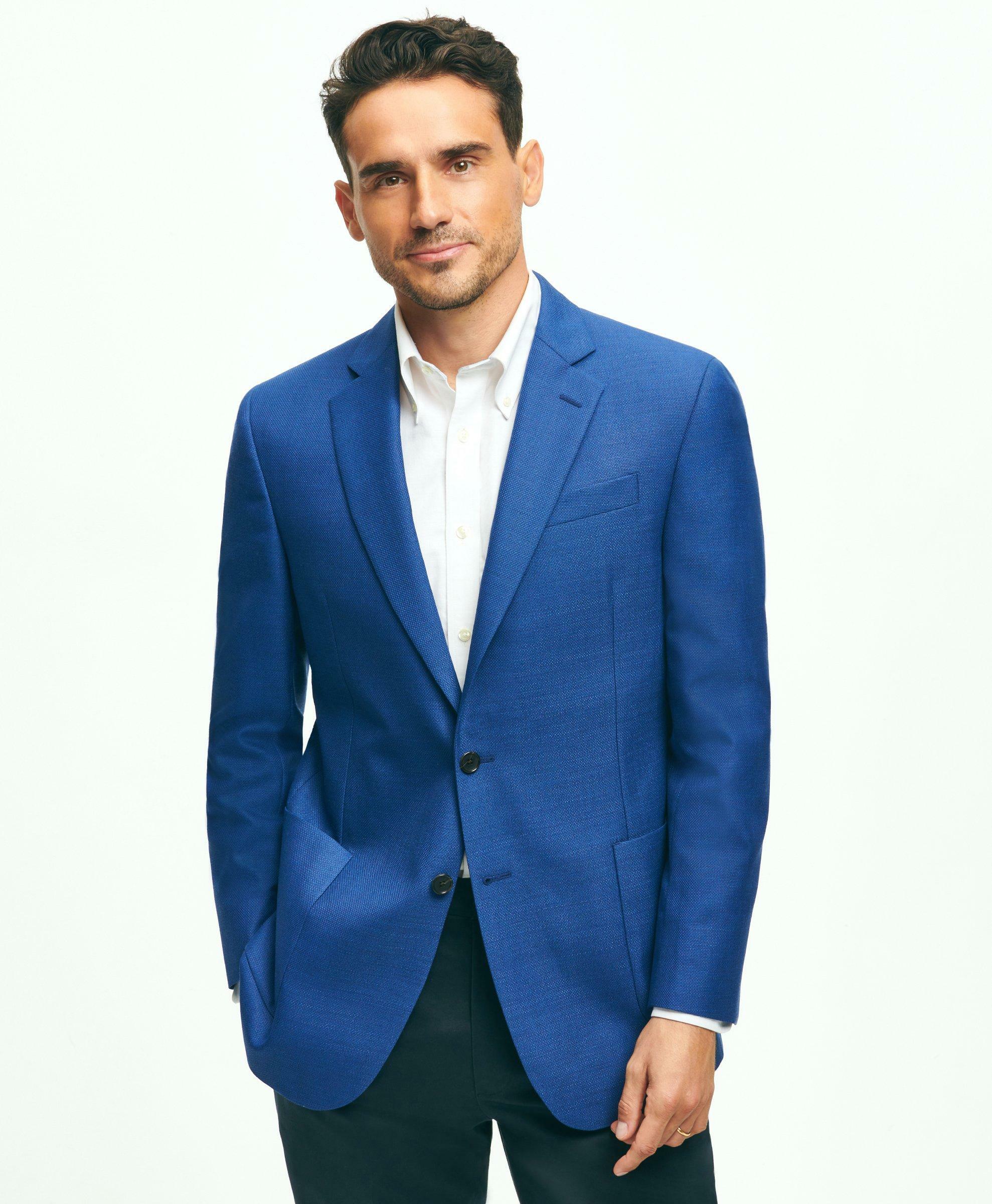 Brooks Brothers Men's Madison Relaxed-Fit Wool Hopsack Sport Coat | Blue