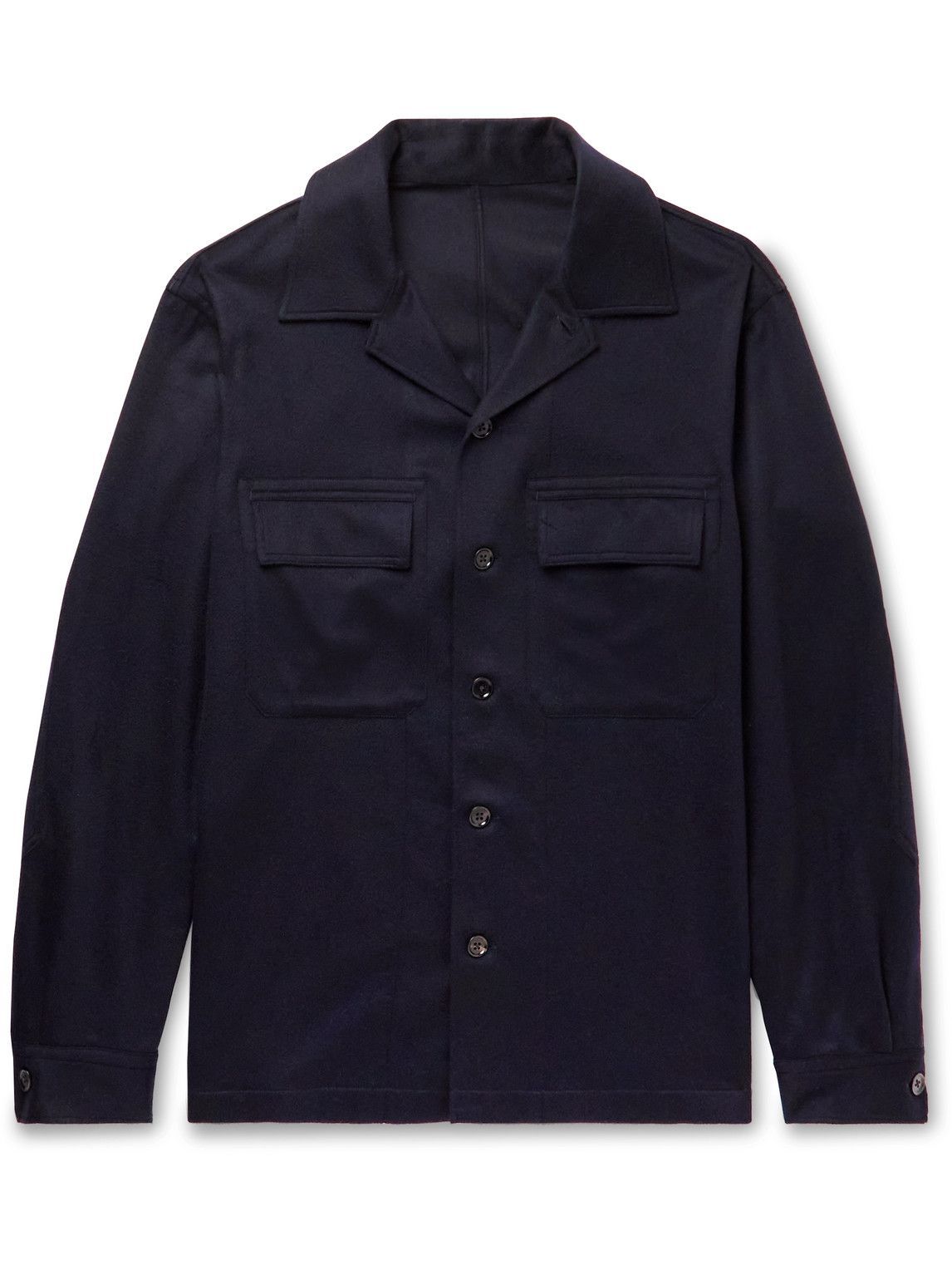 Ermenegildo Zegna - Camp-Collar Cashmere Overshirt - Blue Ermenegildo Zegna