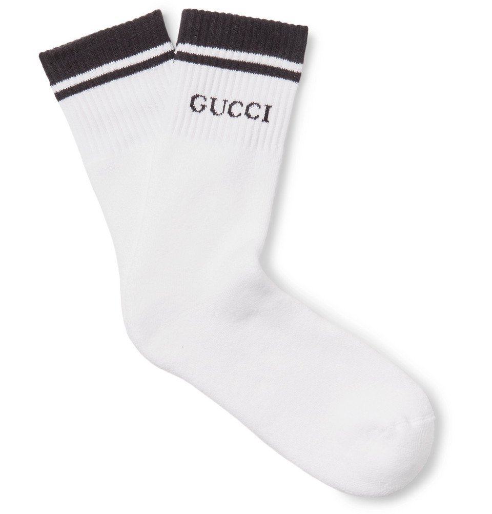 spyd Kan ikke lide afrikansk Gucci - Stretch Cotton-Blend Socks - Men - White Gucci