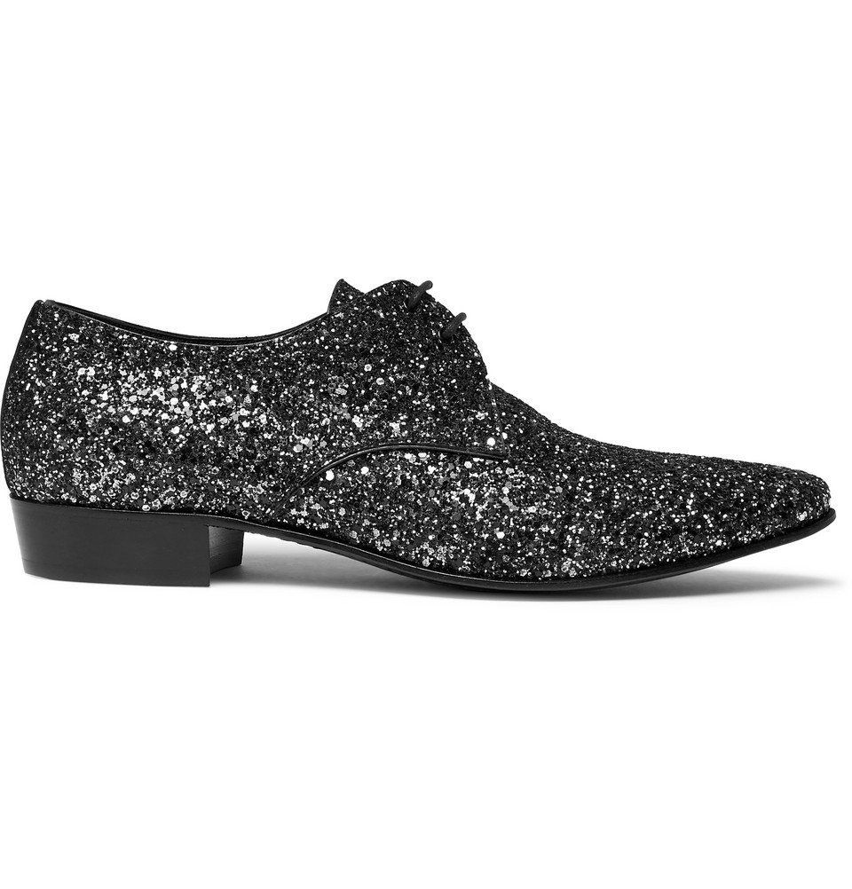 Hopper Glittered Leather Derby Shoes 