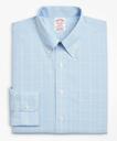 Brooks Brothers Men's Madison Relaxed-Fit Dress Shirt, Non-Iron Glen Plaid | Blue