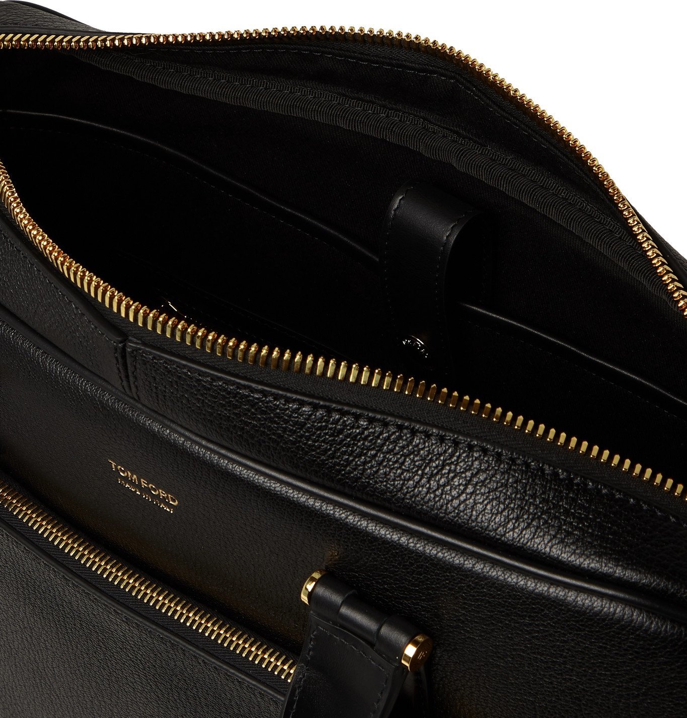 TOM FORD - Full-Grain Leather Briefcase - Black TOM FORD