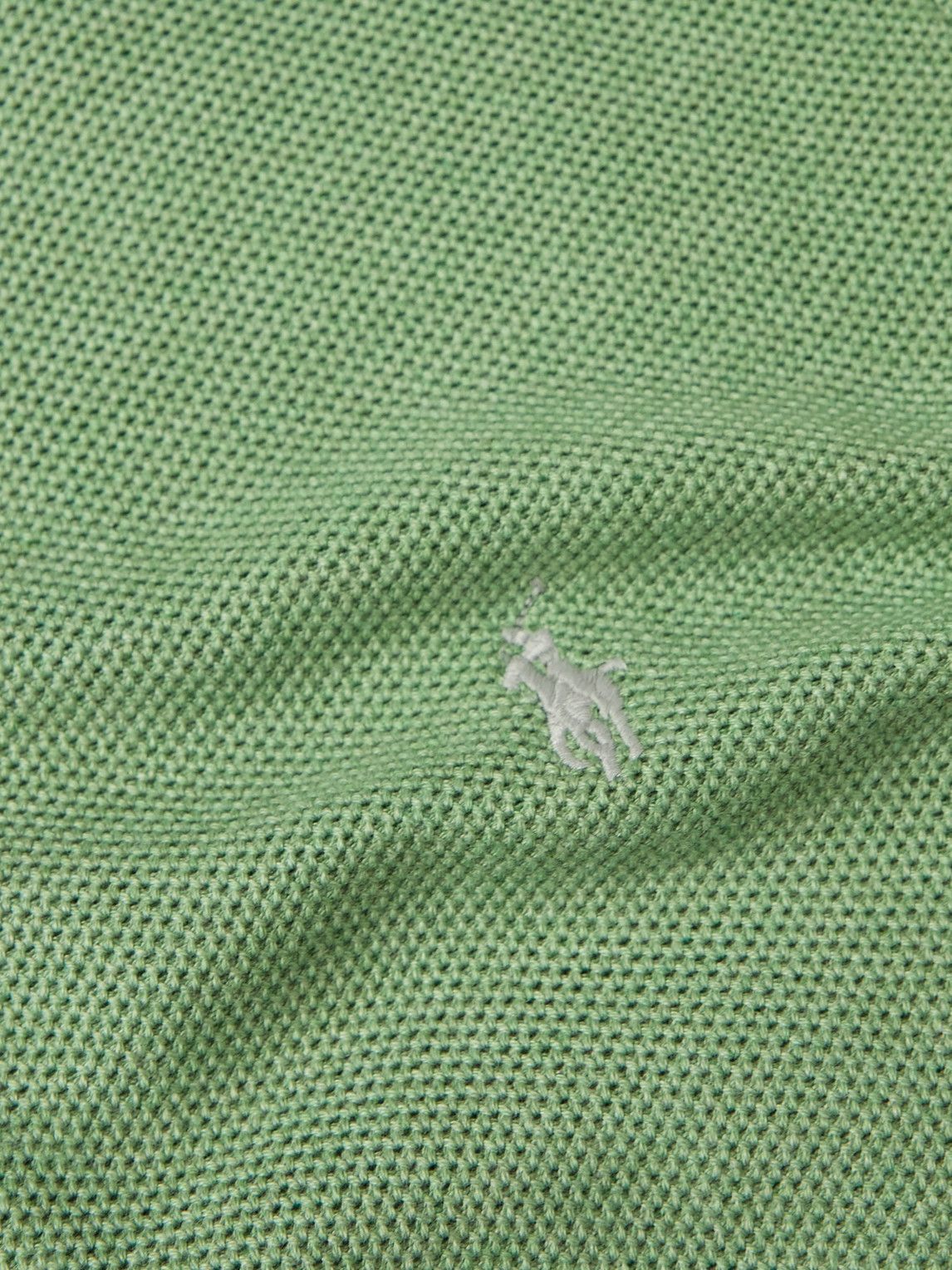Polo Ralph Lauren - Logo-Embroidered Cotton-Piqué Half-Zip Sweater - Green
