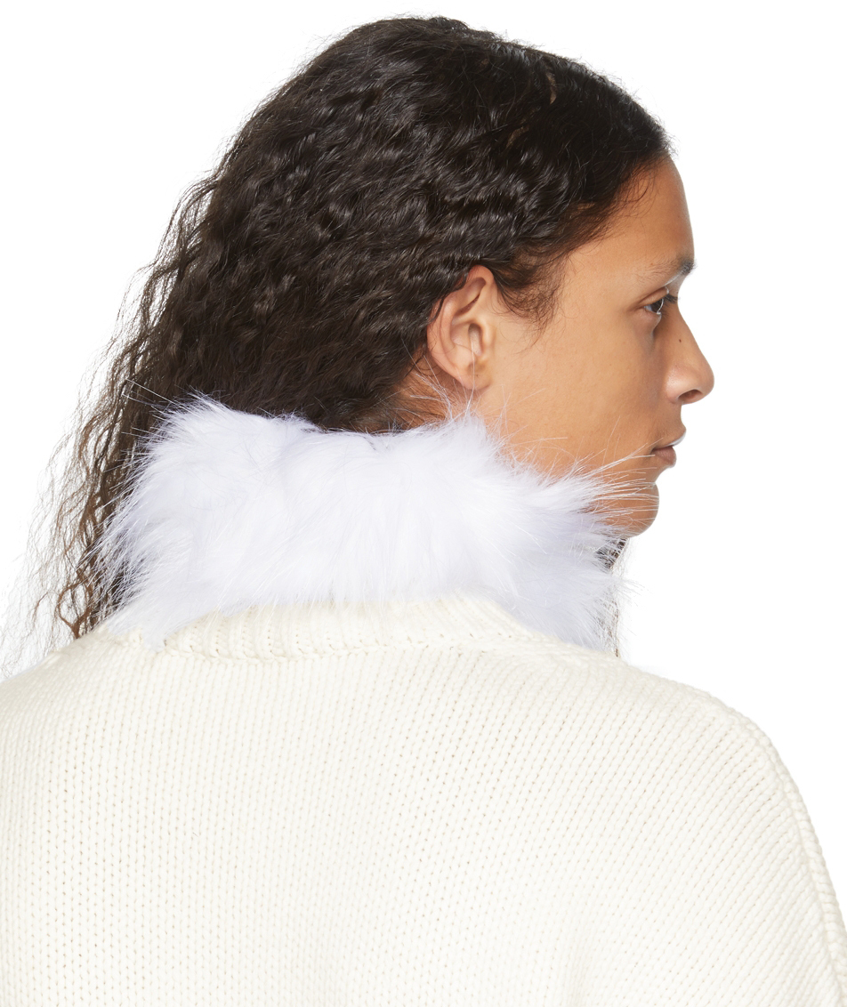 We11done White Faux-Fur Choker We11done