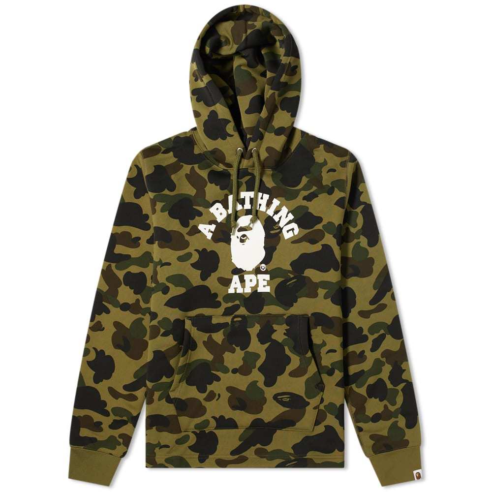 bape 1st camo college pullover hoodie