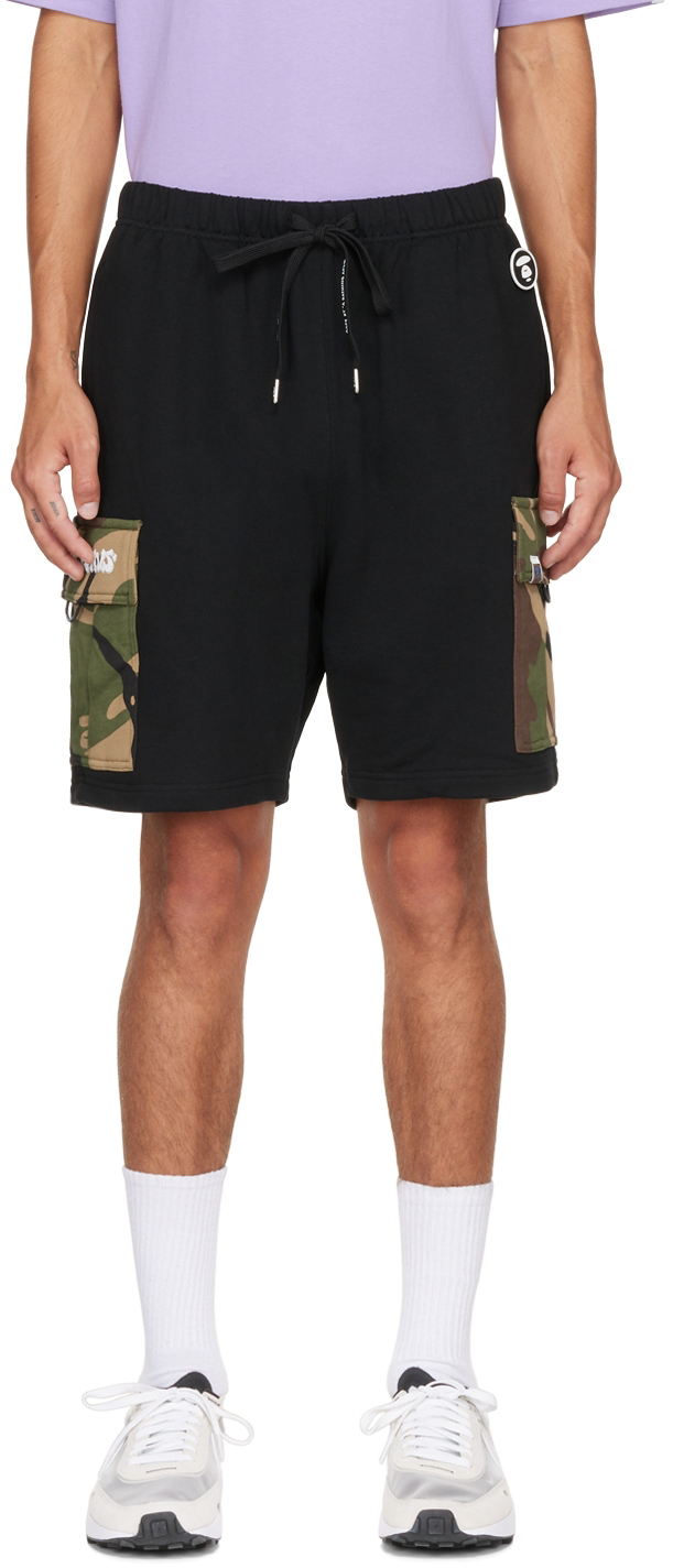 AAPE by A Bathing Ape Black Cargo Shorts AAPE by A Bathing Ape