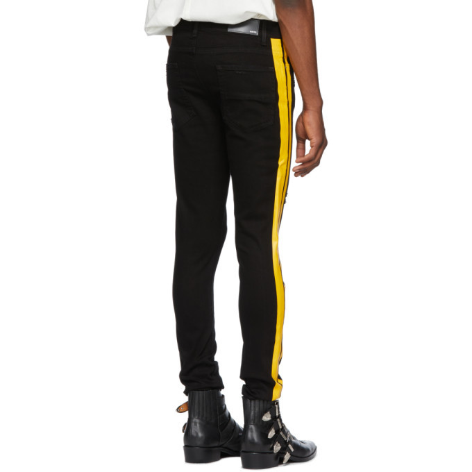 purple yellow amiri jeans