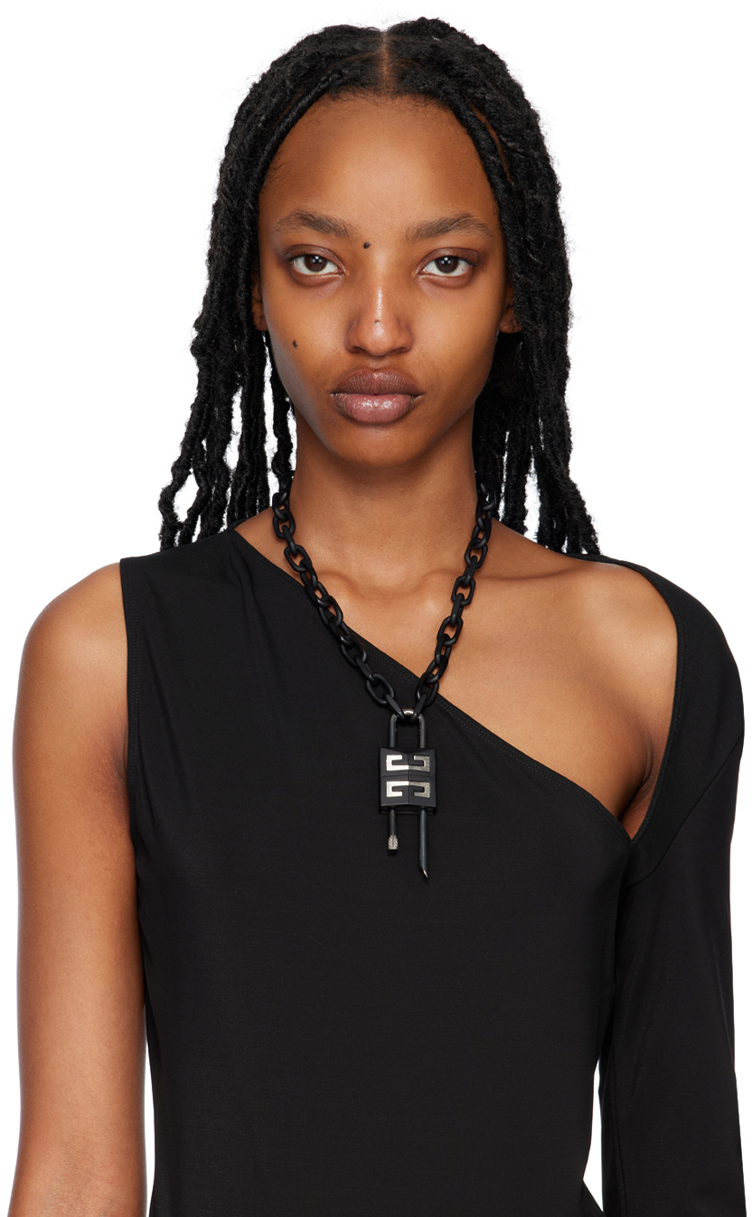 Givenchy Black 4G Lock Necklace Givenchy