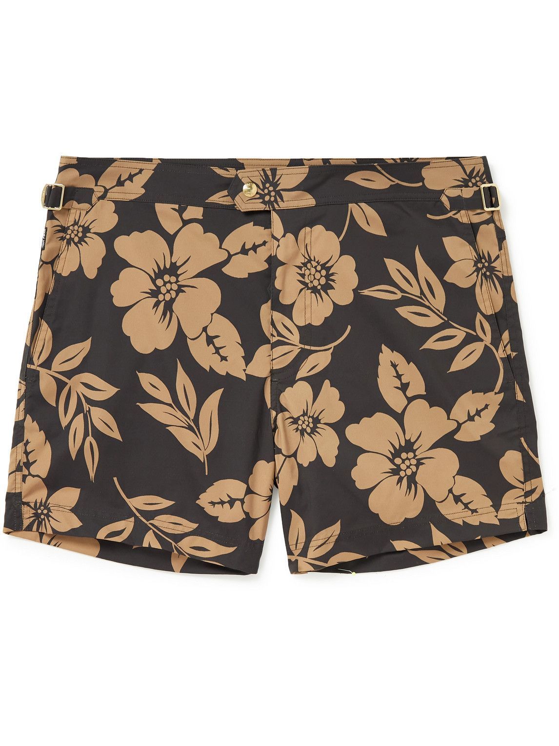 TOM FORD - Slim-Fit Mid-Length Floral-Print Swim Shorts - Brown TOM FORD