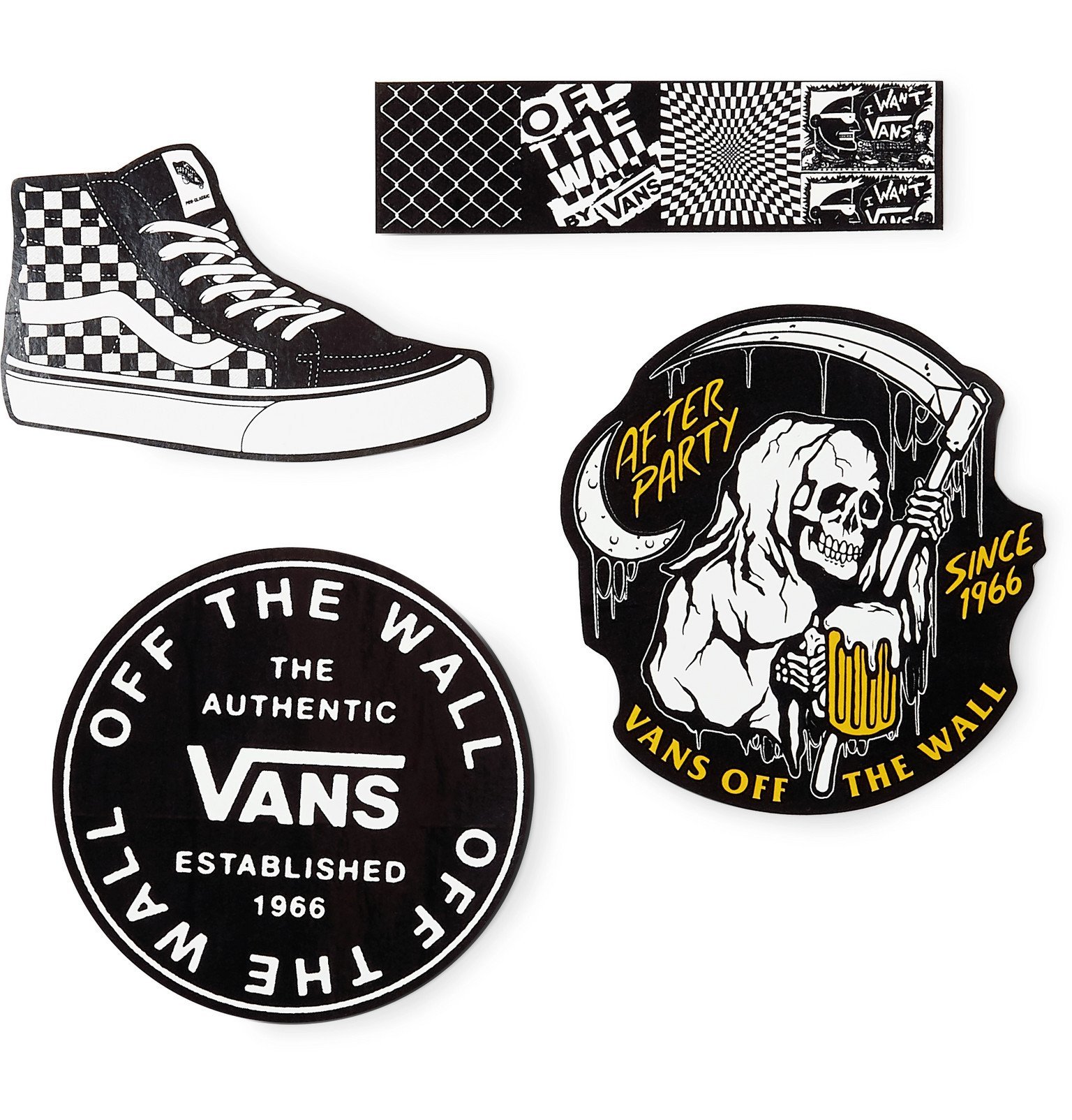 Vans - Logo-Print Vinyl Stickers - Black Vans