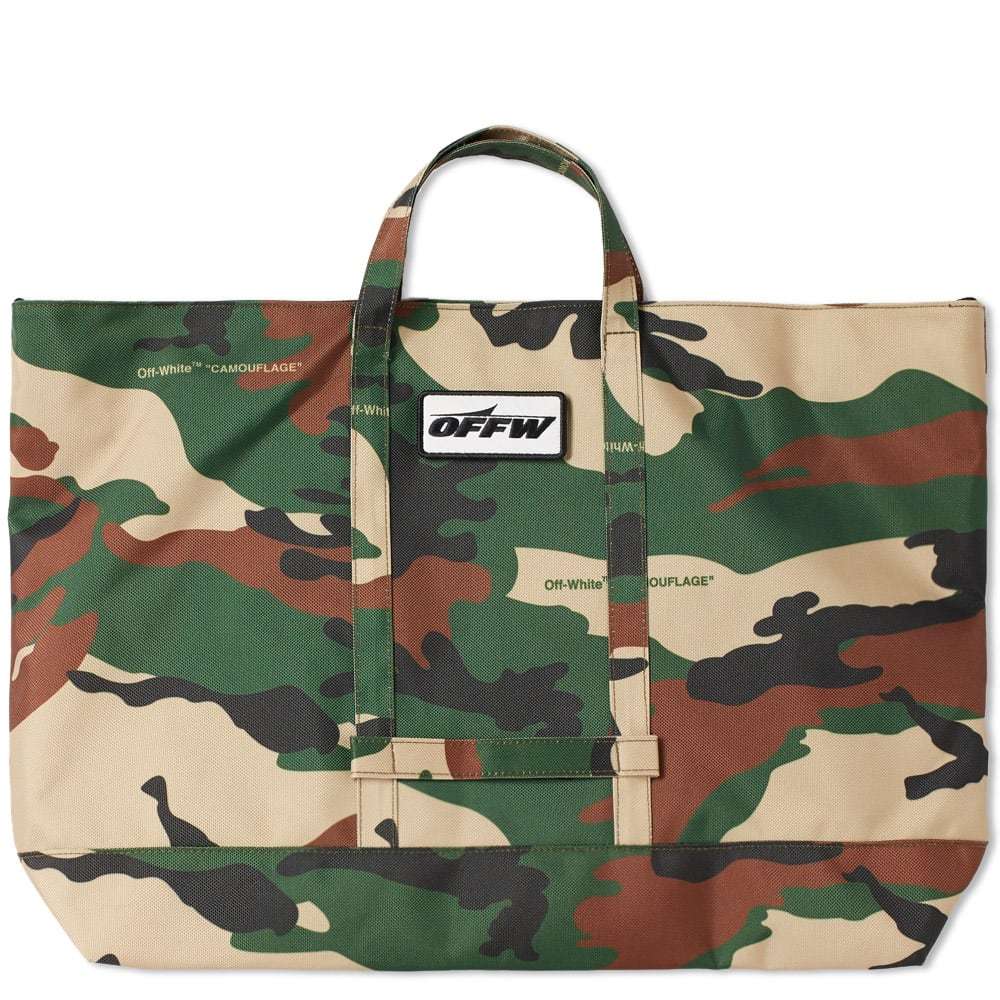 off white camo tote