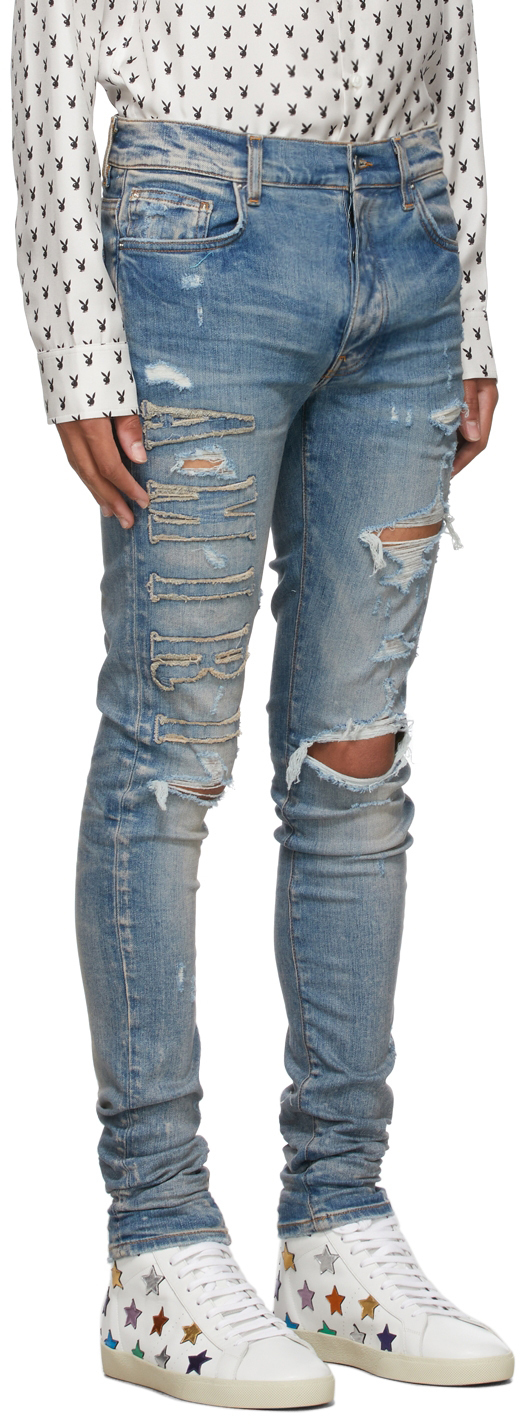 amiri applique jeans