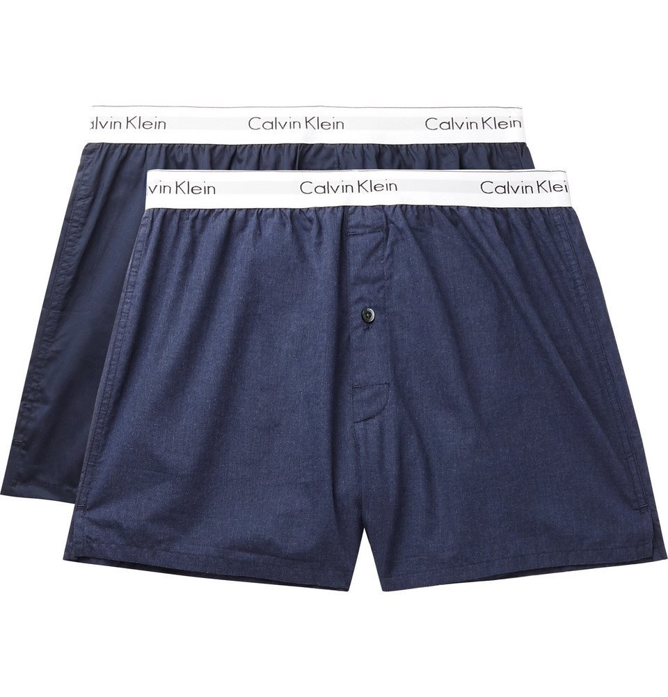 Surroundings Intuition Custodian Calvin Klein Underwear - Two-Pack Cotton Boxer Shorts - Men - Navy Calvin  Klein Underwear