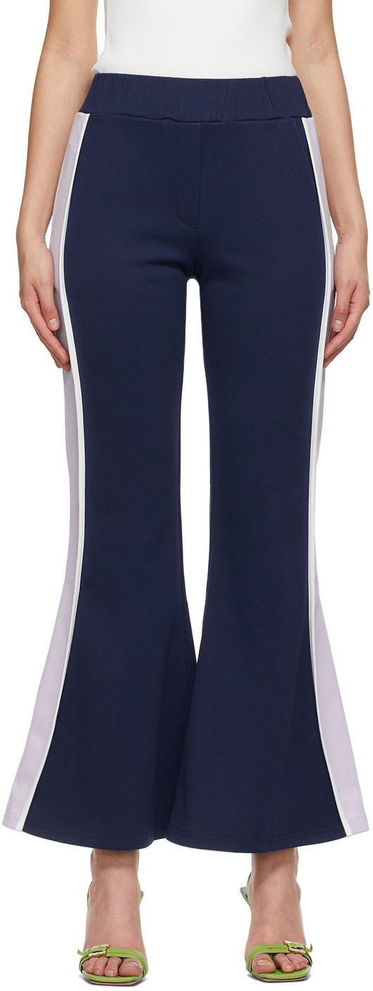 Kijun Navy \u0026 Purple Flared Lounge Pants 