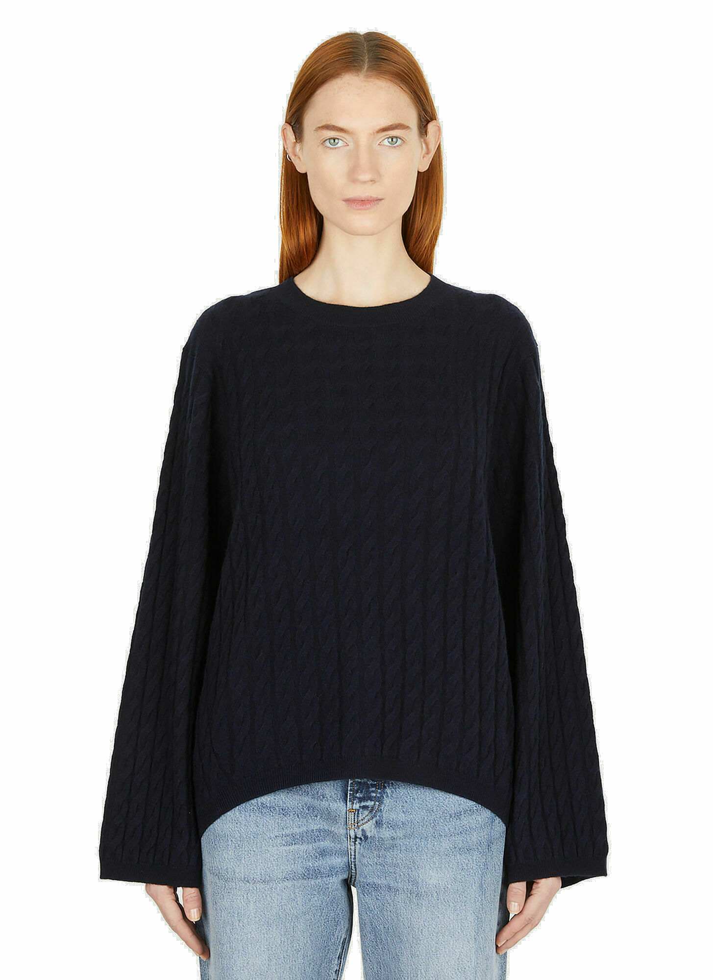 TOTEME - Cable Knit Sweater in Blue Toteme