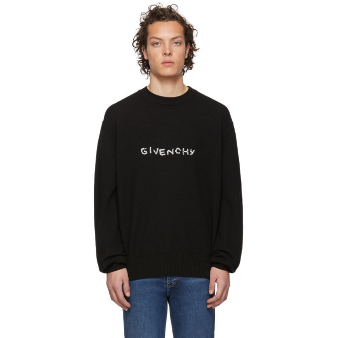 Givenchy Black Stitch Logo Sweater Givenchy