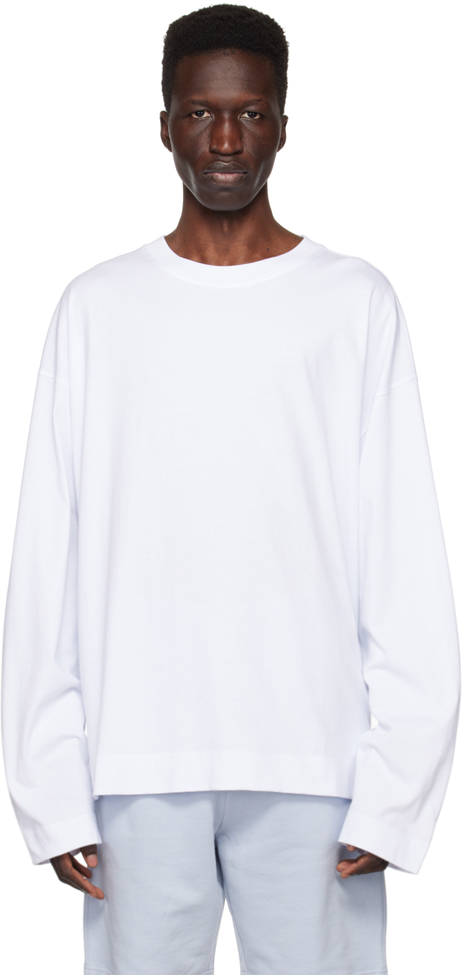 Dries Van Noten White Crewneck Long Sleeve T-Shirt Dries Van Noten