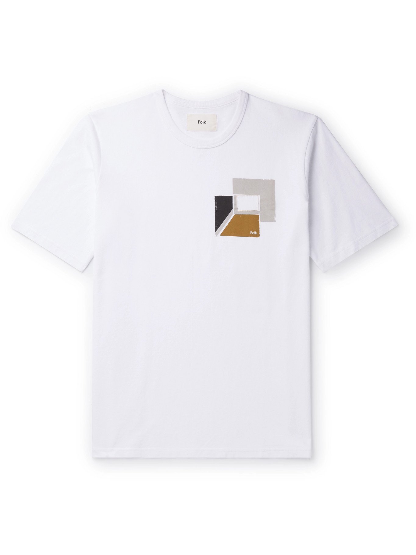 FOLK - Logo-Print Cotton-Jersey T-Shirt - White - 5 Folk