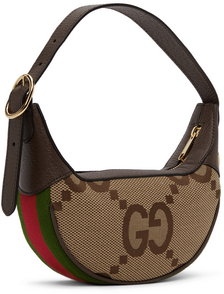 Gucci Brown & Beige Mini Ophidia Jumbo GG Shoulder Bag Gucci